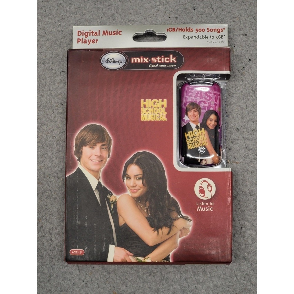 Disney Mix Stick High School Musical Digital Media MP3 Player Purple 1-3GB